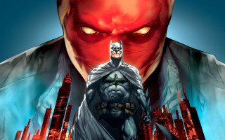 Batman red demon city skyline - a batman free wallpaper