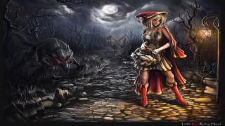 Woman costume path demon lantern - storybook illustration free wallpaper for desktop