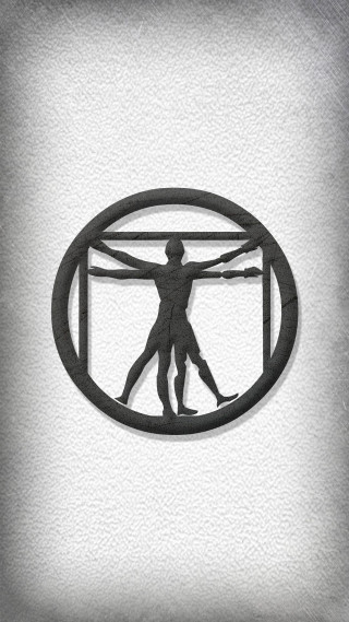 Metal artwork man stick circle - new objectivity free wallpaper for mobile