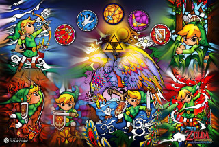 Zelda characters cartoon colorful background - a background free wallpaper