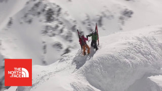 Snowy mountain top holding hands - three person free wallpaper