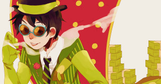 Man green suit hat glasses - madhouse free wallpaper for desktop