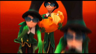 Couple costumes hats bird pumpkin - neoexpressionism free wallpaper