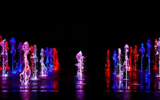 Fountains colored lights dark room 2 - cherryl fountain free wallpaper