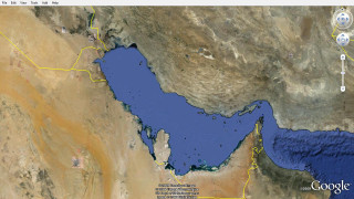Middle east map blue lake - free ship wallpaper