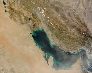 Satellite image desert water brown - epsylon point free wallpaper