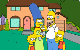 Simpsons family standing house cartoon - a house free wallpaper