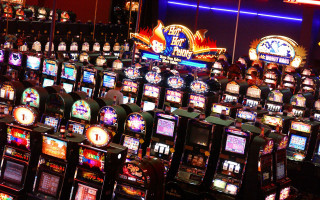 Neon slot machines cityscape ferris - neon free wallpaper