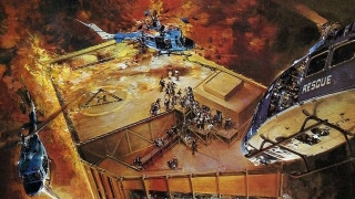 Helicopter space station people background - syd mead. free wallpaper