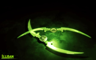Green black background circular object - arcane free wallpaper