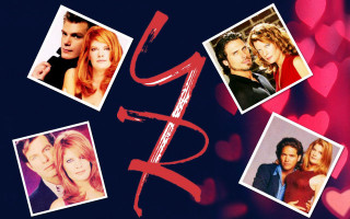 Friends cast collage blue hearts - heart free wallpaper for desktop