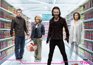 Grocery aisle group people pink - neo free wallpaper for desktop