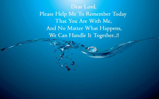 Blue background water god quote - dear free wallpaper