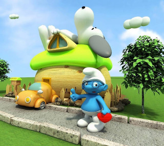 Cartoon character house car road - a house free wallpaper for tablet