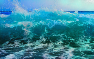 Large wave breaking ocean shore 3 - a large wave free wallpaper for desktop