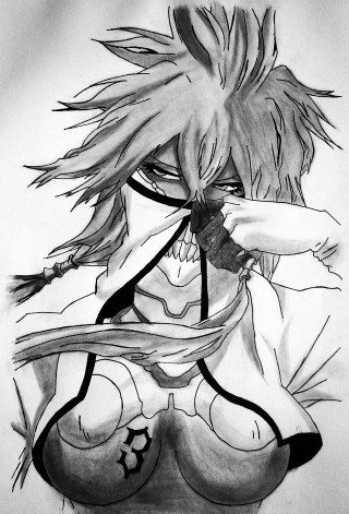 Woman long hair sword drawing - a drawing of a woman free wallpaper