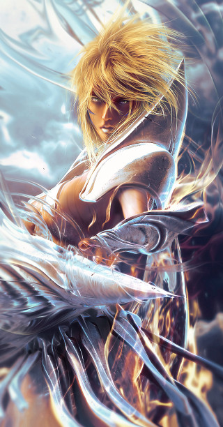 Woman sword blonde fantasy league - league of legends free wallpaper for mobile