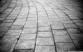 Black white brick walkway bench - dynamic composition free wallpaper