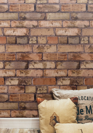 Brick wall pillows clocks background - texture free wallpaper for mobile