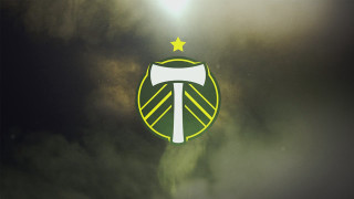 Green yellow logo white axe - temporary art free wallpaper