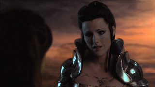 Woman costume sword sky clouds - movie still free wallpaper for desktop