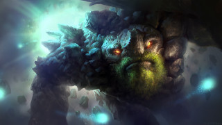 Glowing eyes green head creature - league of legends concept art free wallpaper for desktop