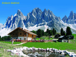 House mountains stream background people - candido bido free wallpaper