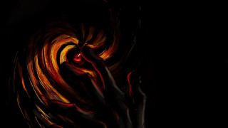Hand red eye black background - a swirl free wallpaper