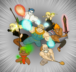 Cartoon characters group poses abilities - a group of cartoon characters free wallpaper for tablet