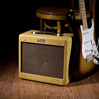 Guitar amp wooden floor chair - a tilt shift photo free wallpaper for tablet