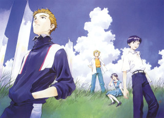 People field sky clouds background - one man free wallpaper