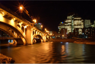 Bridge river city night lights 11 - the bridge free wallpaper for desktop