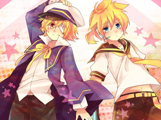 Anime characters stars hat standing - the background of them free wallpaper