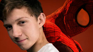 Young man spider man mask - a red background behind free wallpaper
