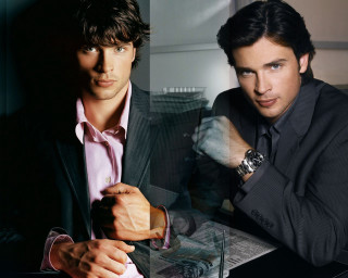 Man suit tie leaning table - a watch free wallpaper