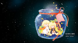 Glass jar cartoon character red - a tag free wallpaper