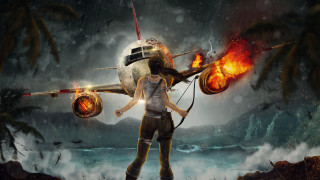 Woman gun helicopter flames man - cinematic concept art free wallpaper