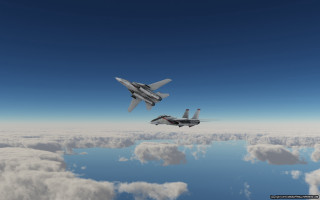 Fighter jets flying clouds sky - two fighter jet free wallpaper