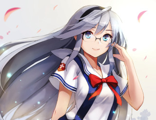 Girl long hair glasses cell - her ear free wallpaper