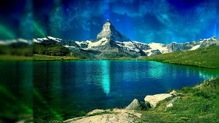 Mountain lake blue sky clouds 6 - a lake in the foreground free wallpaper