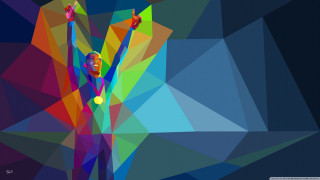 Colorful man tennis racket ball - brazier free wallpaper