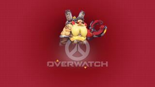 Overwatch logo characters bench red - two character free wallpaper