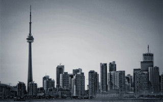 Black white city skyline tall - tall free wallpaper for desktop