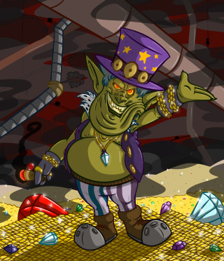 Cartoon character hat sword purple - evil free wallpaper