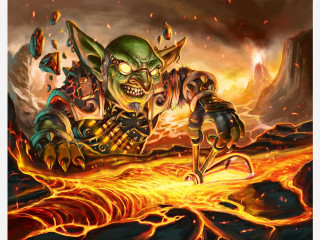 Demon fire background demon ground - a painting of a demon free wallpaper