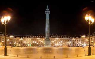 Large building tall tower nighttime 3 - street free wallpaper