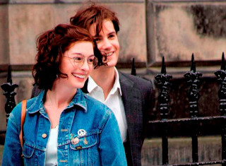 Man woman standing fence building - anne said free wallpaper