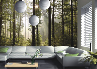 Living room couch table forest - vray free wallpaper