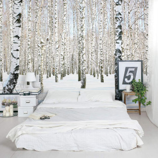 Bedroom bed wallpaper trees picture - free forest wallpaper for tablet
