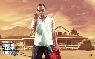 Man holding red briefcase red - a house free wallpaper
